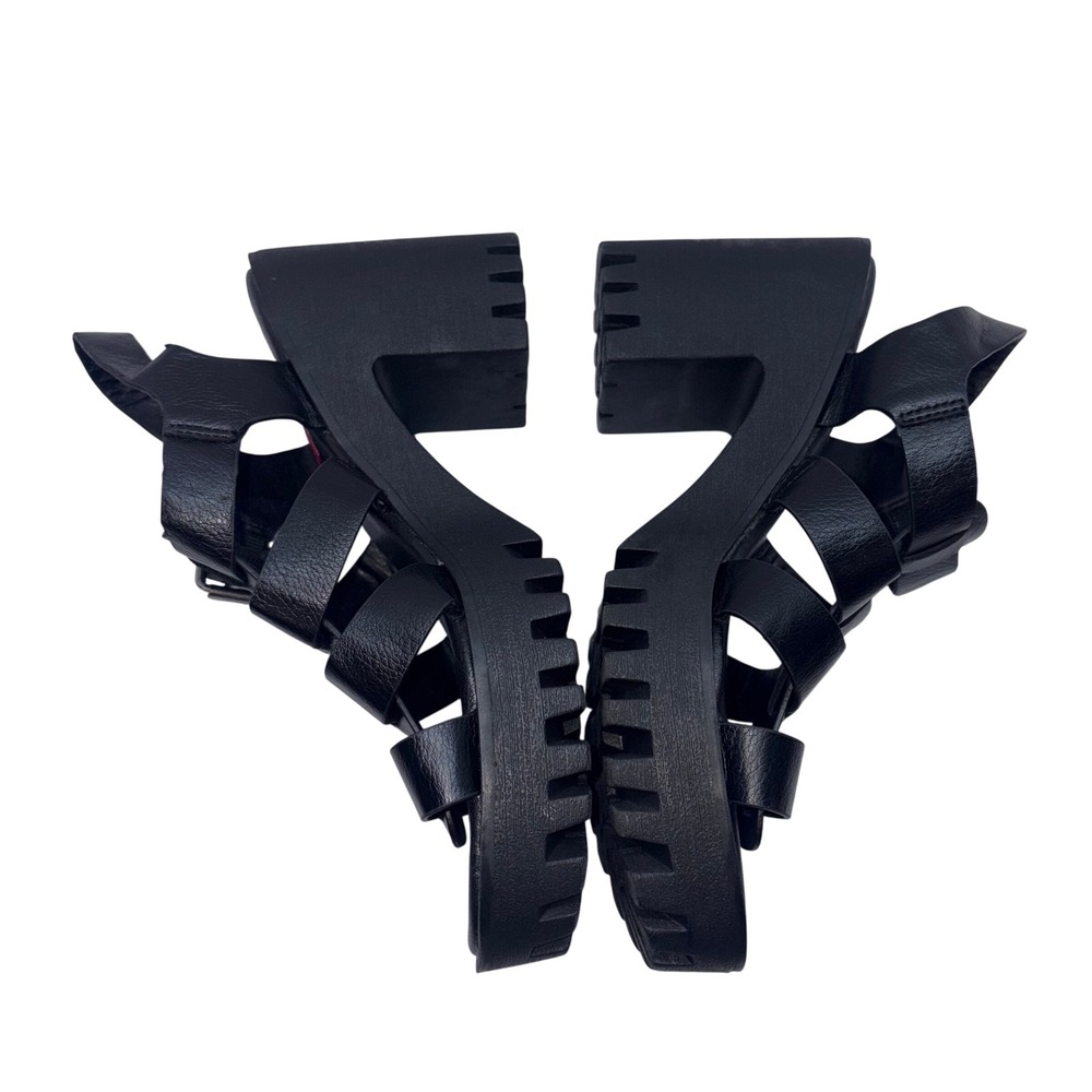 Chunky Lug Sole Sandals Women 6.5 Black Lexie Strappy Platform Unionbay